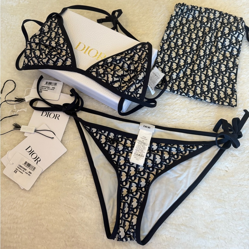 Dior bikini set - Blue Dior Oblique Technical Fabric